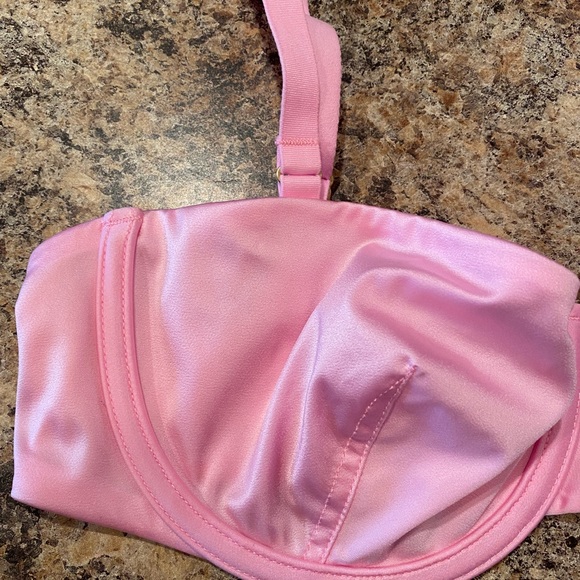 ***SOLD*** CUUP Unlined Satin Balconnet Bra Rose Pink Like New Size 32D. - Picture 2 of 6